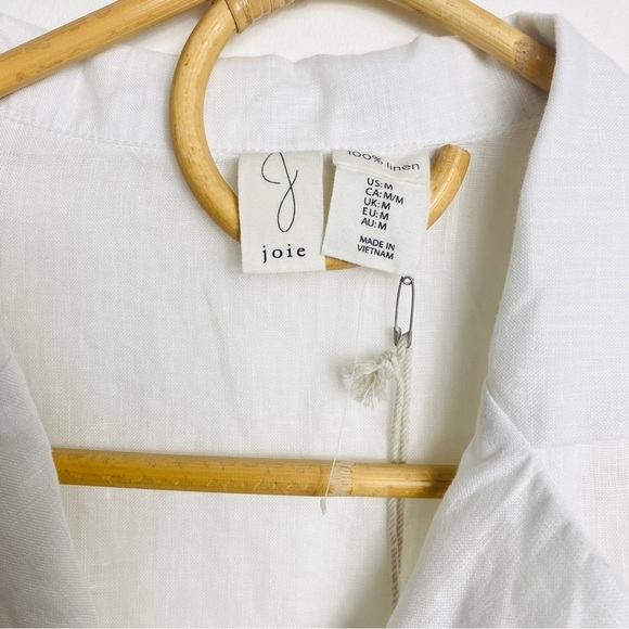 Joie 100% linen off-white button up blouse - Picture 4 of 6